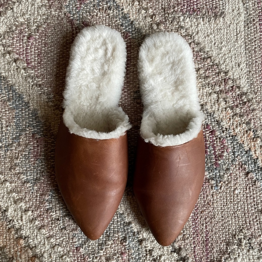 Jenni Kayne shearling lined leather mule womens US 8